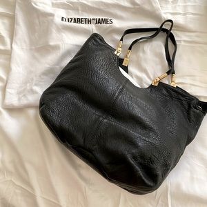 Elizabeth and James black pebble leather tote bag